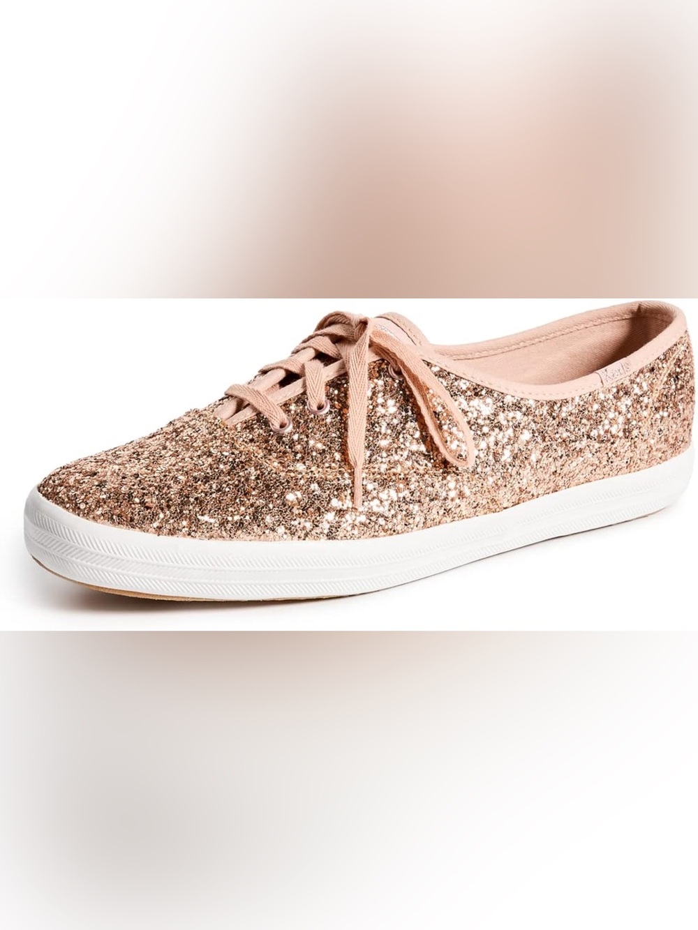 Keds Rose Gold Champion Glitter Lace Up casual sneakers women’s size 8.5